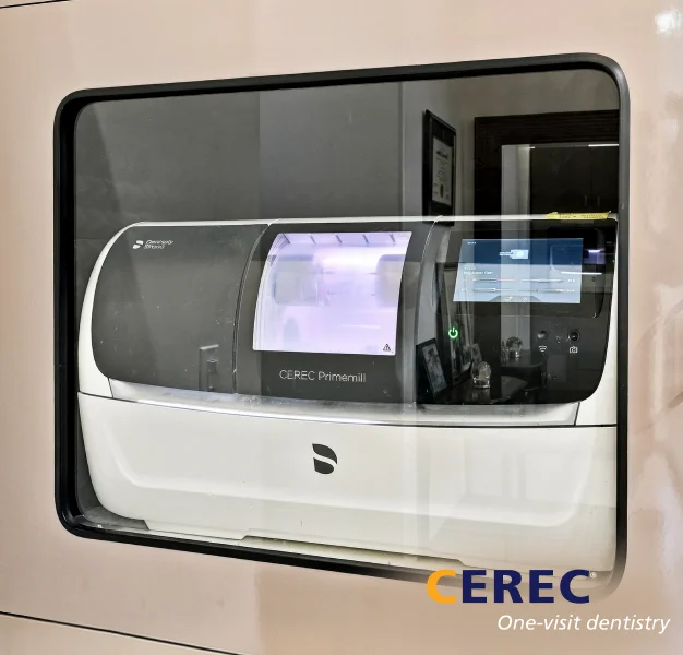CEREC dental milling machine used to create custom dental crowns in the office.