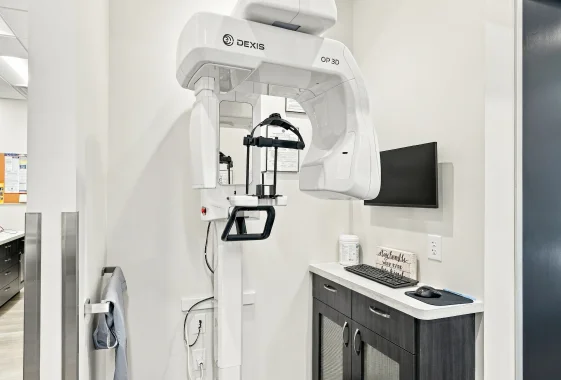 Digital dental imaging machine used to capture detailed images of the teeth and jaw.